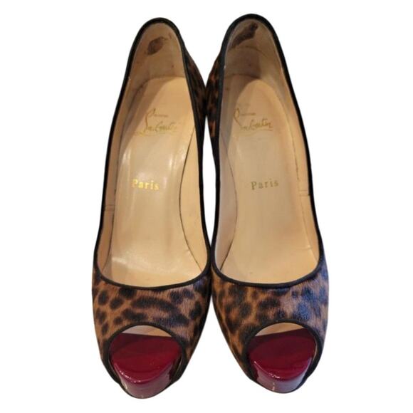 💎✨ORIGINAL✨💎Christian Louboutin Leopard print Heels 37.5 - Picture 3 of 6
